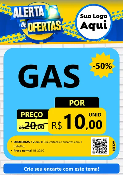 Modelo de Cartaz para Cartaz A4 Vertical com o tema Alerta de Ofertas para Água e gás