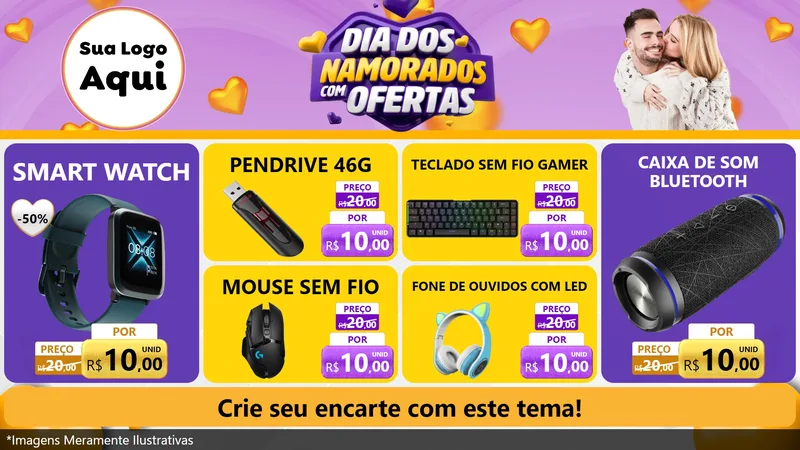 Modelo de TV para TV Horizontal com o tema Dia Dos Namorados Com Ofertas para Informática