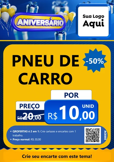 Modelo de Cartaz para Cartaz A4 Vertical com o tema Aniversário para Auto peças