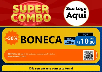 Modelo de Cartaz para Cartaz A4 Horizontal com o tema Super Combo para Brinquedos