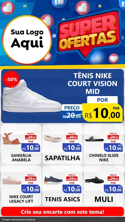 Modelo de Rede Social para Stories com o tema Super Ofertas para Calçados