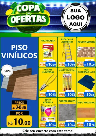 Modelo de Encarte para Encarte A4 Vertical com o tema Copa de Ofertas para Material para Construção
