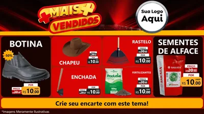 Modelo de TV para TV Horizontal com o tema Mais Vendidos para Agropecuária