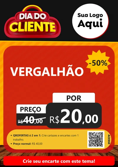 Modelo de Cartaz para Cartaz A4 Vertical com o tema Dia do Cliente para Ferragens