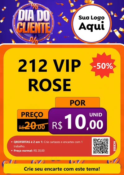 Modelo de Cartaz para Cartaz A4 Vertical com o tema Dia do Cliente para Perfumes