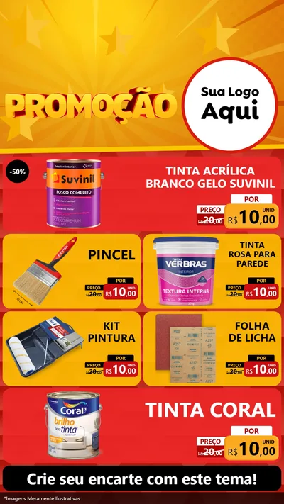 Modelo de TV para TV Vertical com o tema Promoção para Tintas e Ferramentas