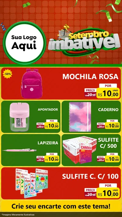 Modelo de TV para TV Vertical com o tema Setembro Imbatível para Papelaria