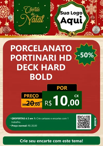 Modelo de Cartaz para Cartaz A4 Vertical com o tema Natal de Ofertas para Pisos e revestimentos
