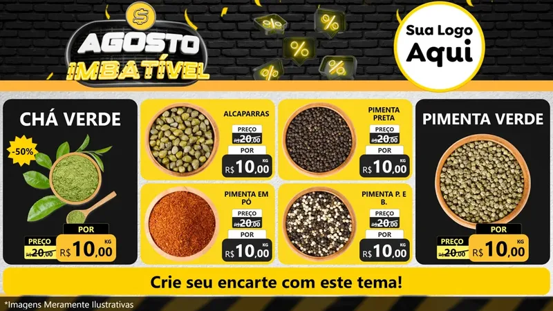 Modelo de TV para TV Horizontal com o tema Agosto Imbatível para Produtos Naturais