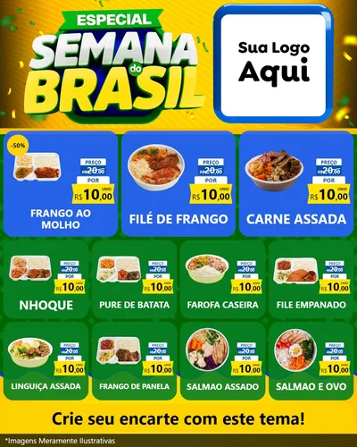 Modelo de Rede Social para Feed Instagram com o tema Especial Semana do Brasil para Restaurante