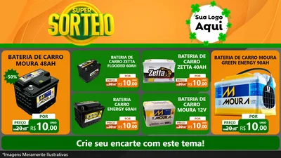 Modelo de TV para TV Horizontal com o tema Super Sorteio para Baterias Elétricas
