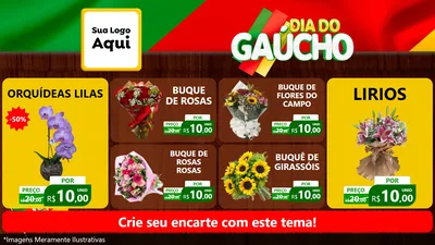Modelo de TV para TV Horizontal com o tema Dia do Gaúcho para Floricultura e jardim