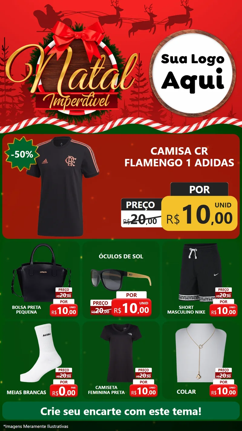 Modelo de Rede Social para Stories com o tema Natal Imperdível para Roupas e acessórios