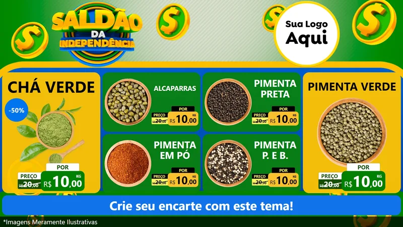 Modelo de TV para TV Horizontal com o tema Saldão da Indepêndencia para Produtos Naturais