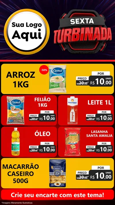 Modelo de TV para TV Vertical com o tema Sexta Turbinada para Supermercado