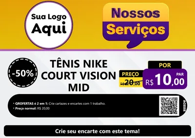 Modelo de Cartaz para Cartaz A4 Horizontal com o tema Nossos Serviços para Calçados