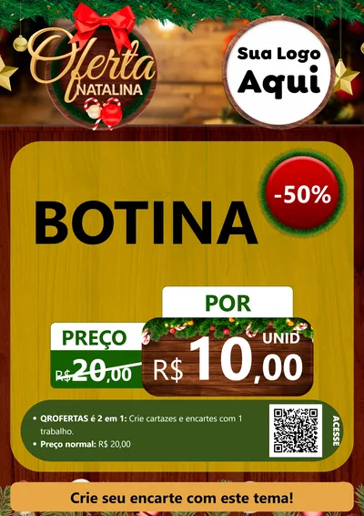 Modelo de Cartaz para Cartaz A4 Vertical com o tema Ofertas Natalina para Agropecuária