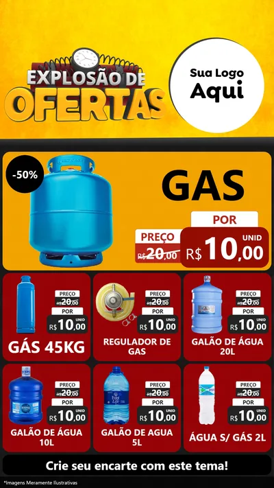 Modelo de Rede Social para Stories com o tema Explosão de Ofertas para Água e gás