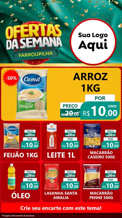 Modelo de Rede Social para Stories com o tema Ofertas da Semana Farroupilha para Supermercado