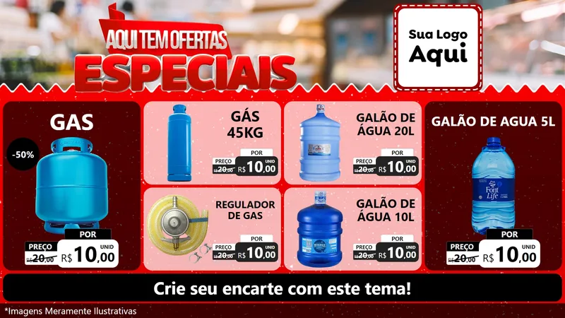 Modelo de TV para TV Horizontal com o tema Aqui Tem Ofertas Especiais para Água e gás
