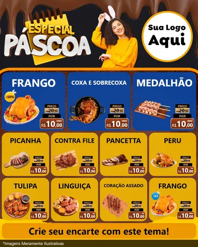 Modelo de Rede Social para Feed Instagram com o tema Especial Páscoa para Assados