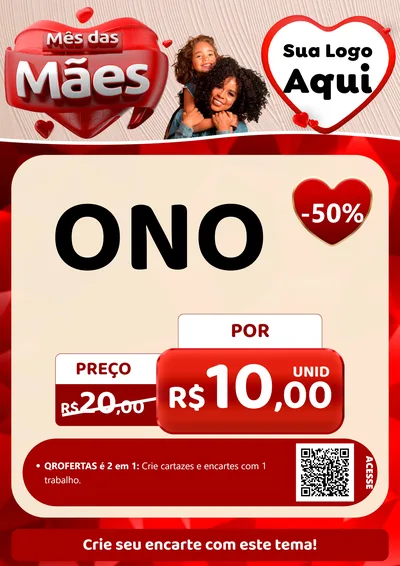 Modelo de Cartaz para Cartaz A4 Vertical com o tema Mês das Mães para Óticas