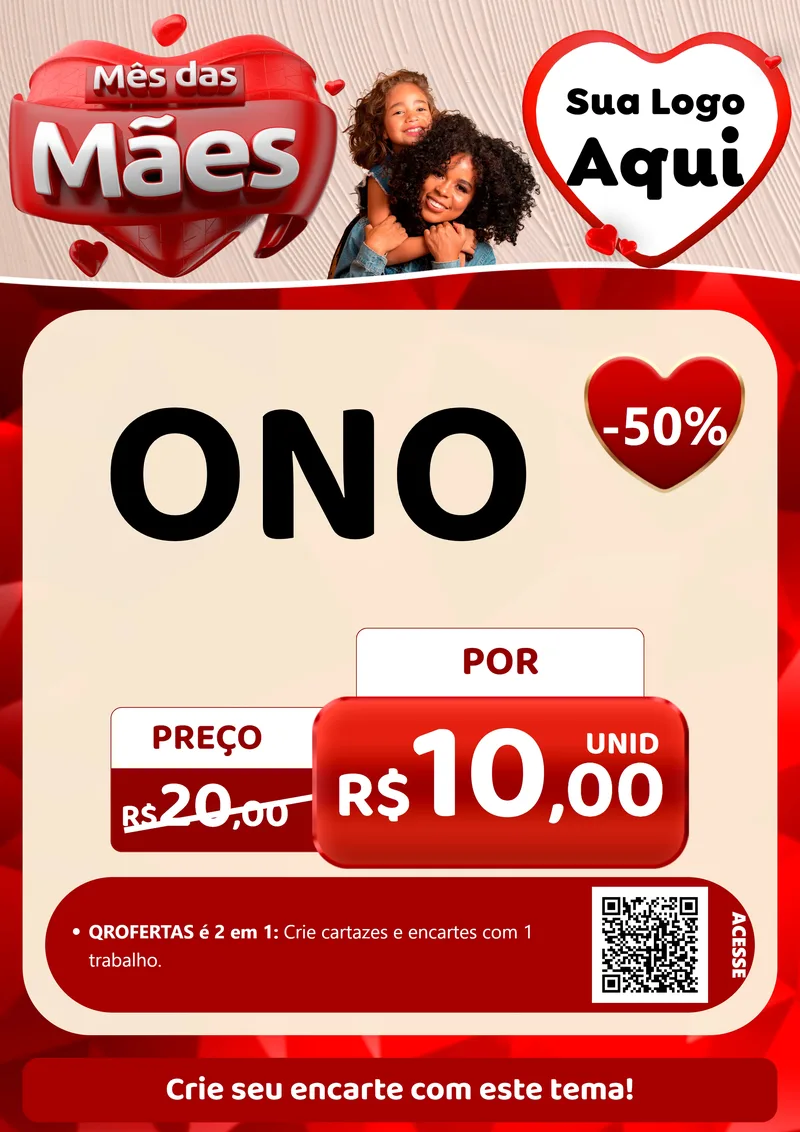 Modelo de Cartaz para Cartaz A4 Vertical com o tema Mês das Mães para Óticas