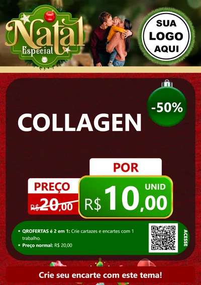 Modelo de Cartaz para Cartaz A4 Vertical com o tema Natal Especial para Suplementos alimentares