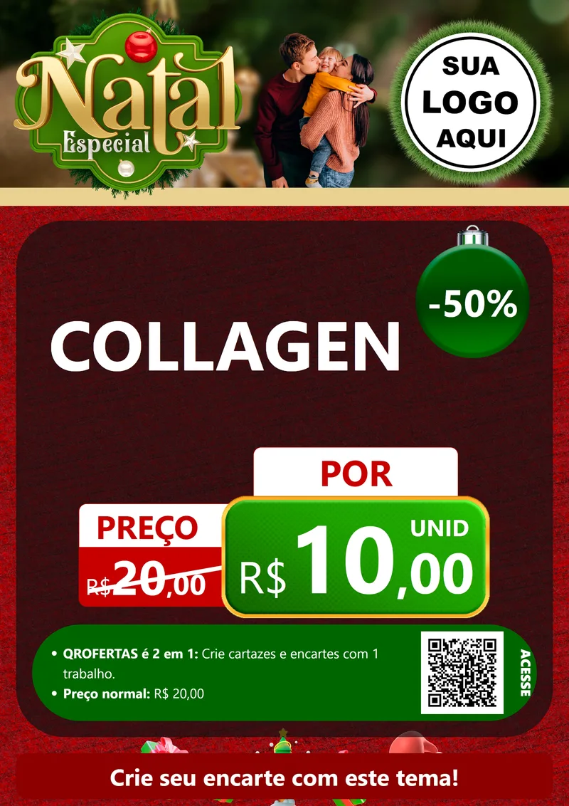 Modelo de Cartaz para Cartaz A4 Vertical com o tema Natal Especial para Suplementos alimentares