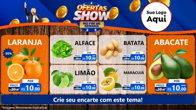 Modelo de TV para TV Horizontal com o tema Ofertas Show No Fim De Semana para Hortifrúti