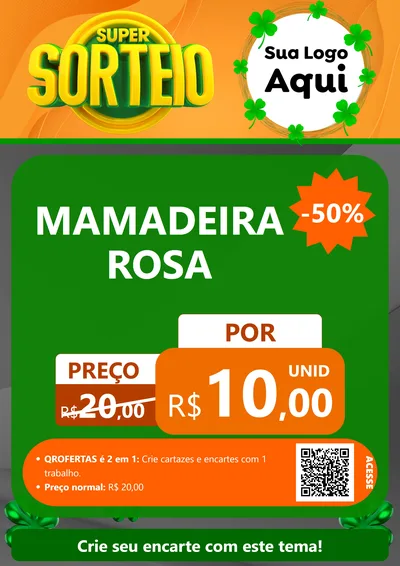 Modelo de Cartaz para Cartaz A4 Vertical com o tema Super Sorteio para Bebês