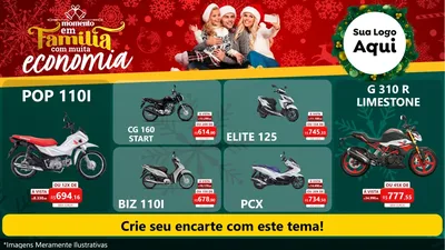 Modelo de TV para TV Horizontal com o tema Momento em Família (Natal) para Concessionaria de Motos