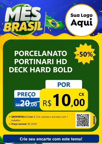 Modelo de Cartaz para Cartaz A4 Vertical com o tema Mês do Brasil para Pisos e revestimentos