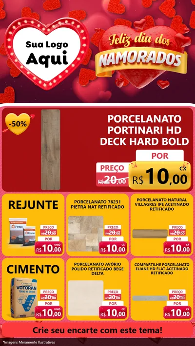 Modelo de Rede Social para Stories com o tema Feliz Dia Dos Namorados para Pisos e revestimentos