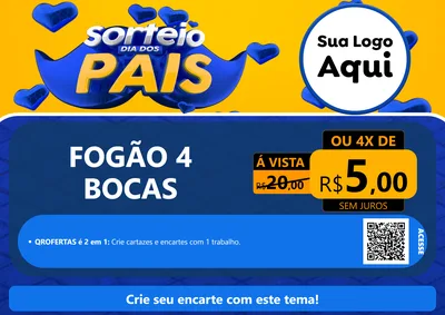Modelo de Cartaz para Cartaz A4 Horizontal com o tema Sorteio Dia dos Pais para Móveis e Eletro