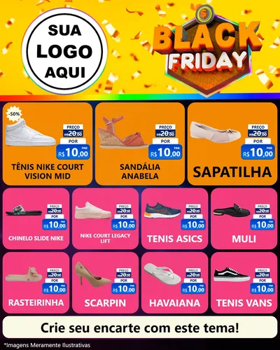 Modelo de Rede Social para Feed Instagram com o tema Black Friday para Calçados