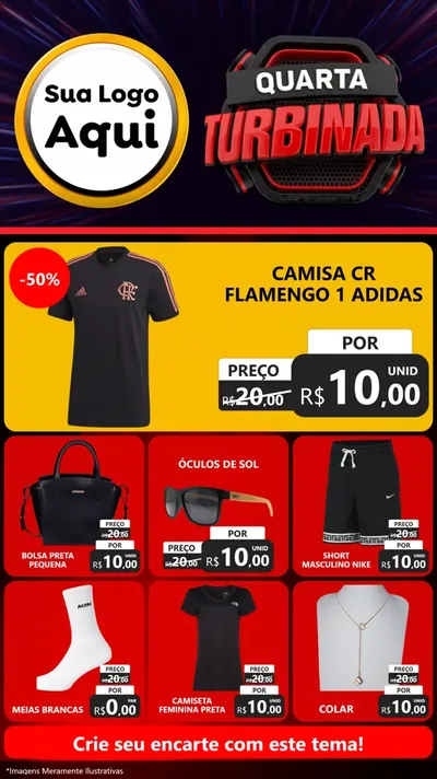 Modelo de Rede Social para Stories com o tema Quarta Turbinada para Roupas e acessórios