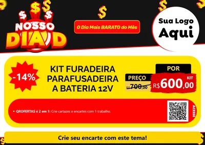 Modelo de Cartaz para Cartaz A4 Horizontal com o tema Nosso Dia D para Maquinas e Ferramentas