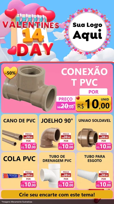 Modelo de Rede Social para Stories com o tema Valentine's Day para Tubos e conexões