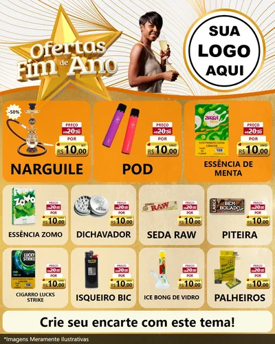Modelo de Rede Social para Feed Instagram com o tema Ofertas Fim de Ano para Tabacaria