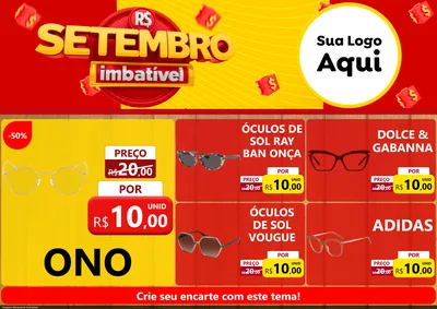 Modelo de Encarte para Encarte A4 Horizontal com o tema Setembro Imbatível para Óticas