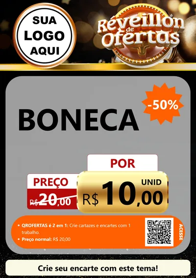 Modelo de Cartaz para Cartaz A4 Vertical com o tema Réveillon de Ofertas para Brinquedos
