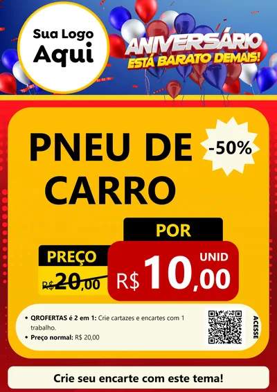 Modelo de Cartaz para Cartaz A4 Vertical com o tema Aniversário para Auto peças