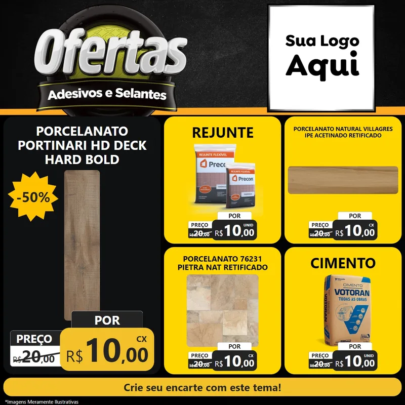 Modelo de Rede Social para Feed Facebook com o tema Ofertas - Adesivos e Selantes para Pisos e revestimentos