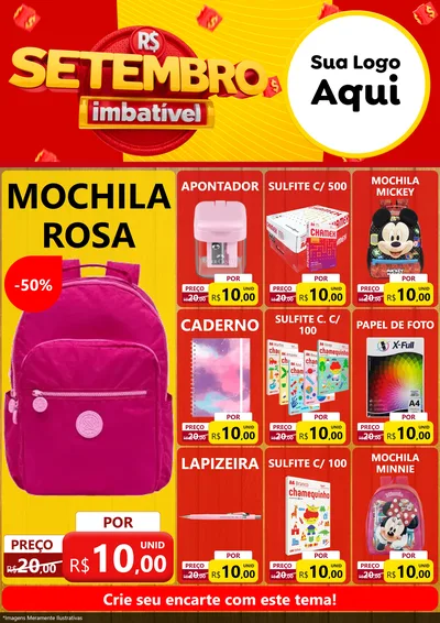 Modelo de Encarte para Encarte A4 Vertical com o tema Setembro Imbatível para Papelaria