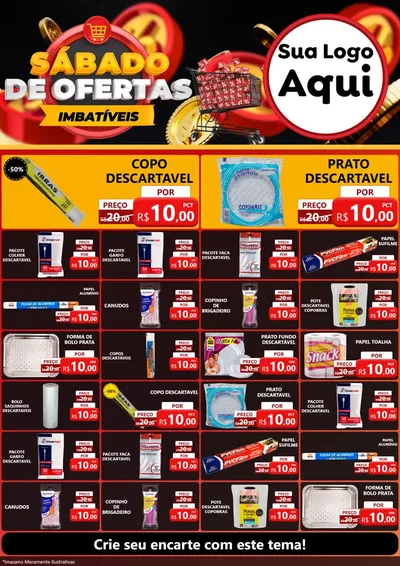 Modelo de Encarte para Encarte A4 Vertical com o tema Sábado de Ofertas Imbatíveis para Embalagens