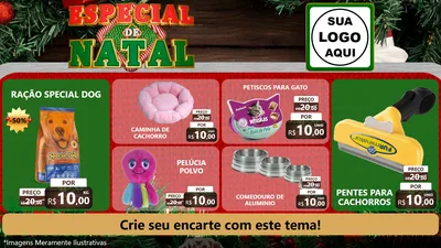 Modelo de TV para TV Horizontal com o tema Especial de Natal para Pet Shop