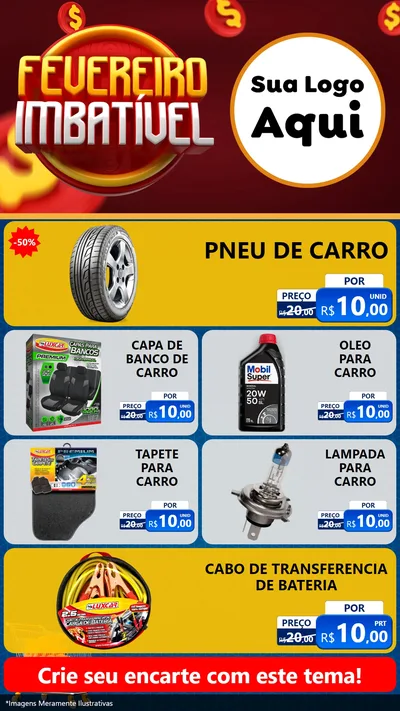 Modelo de TV para TV Vertical com o tema Fevereiro Imbatível para Auto peças