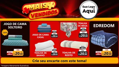 Modelo de TV para TV Horizontal com o tema Mais Vendidos para Cama, Mesa e Banho