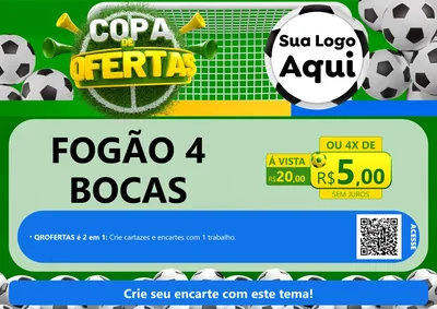 Modelo de Cartaz para Cartaz A4 Horizontal com o tema Copa De Ofertas para Móveis e Eletro